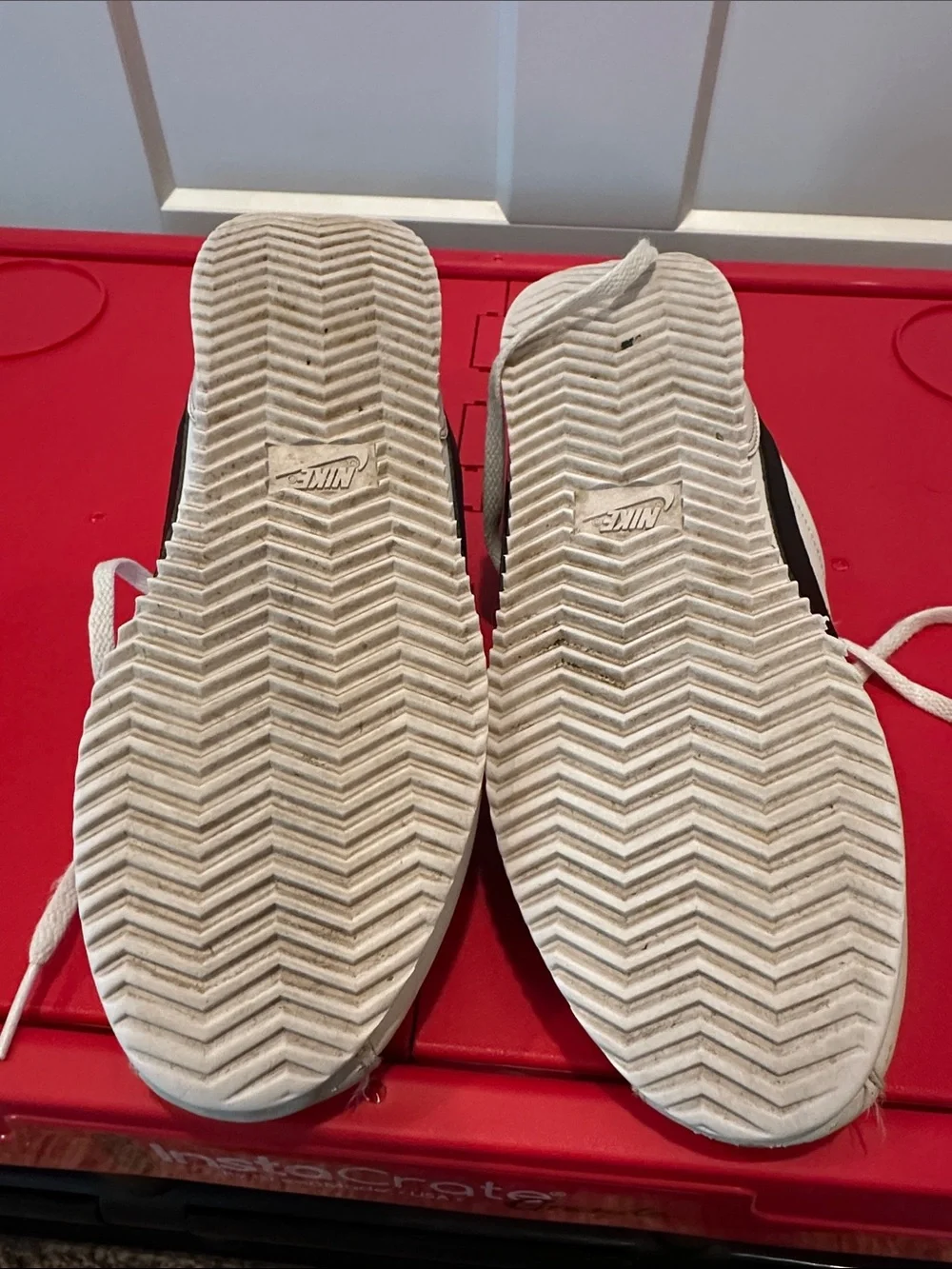 Nike Boy’s White Sneakers with Black Swoosh